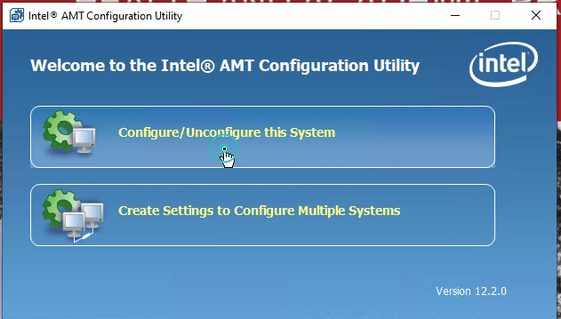 USING THE INTEL SETUP AND CONFIGURATION SOFTWARE FOR INTEL AMT Start and run Intel SCS ACUWizard configure