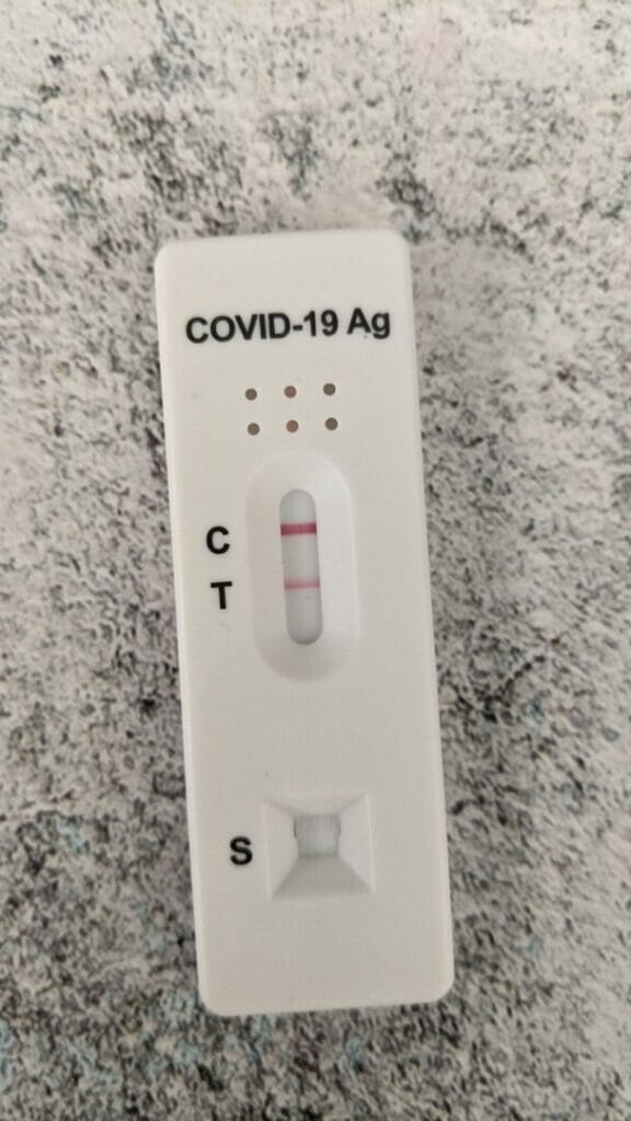 No longer covid free RAT test result