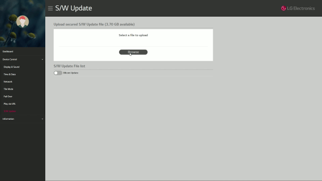 2 METHODS TO UPGRADE THE WEBOS FIRMWARE ON LG DIGITAL SIGNAGE SCREENS web dashboard 4