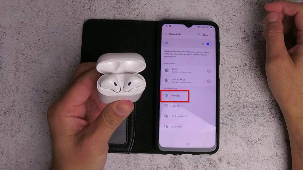 HOW TO QUICKLY CONNECT AIRPODS TO SAMSUNG A23 airpods from list