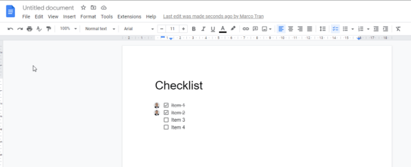 CREATE A GOOGLE TASK FROM A GOOGLE DOC CHECKLIST