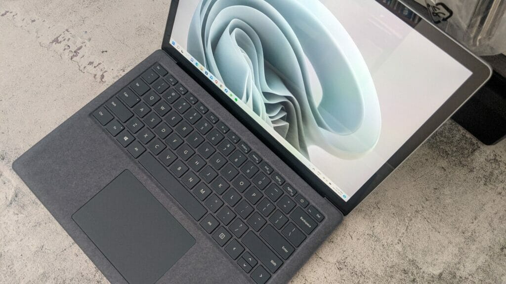 Microsoft Surface Laptop 4 top down view