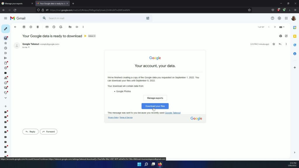 THE FASTEST WAY TO DOWNLOAD ALL YOUR GOOGLE PHOTOS takeout email download your files