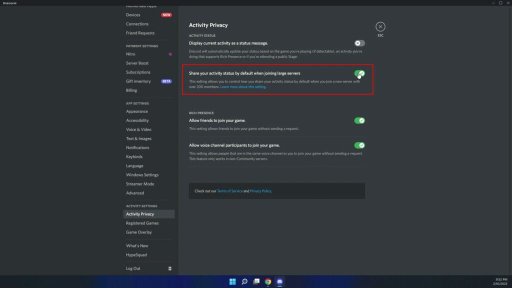 HOW TO DISABLE OR HIDE THE GAME ACTIVITY STATUS ON DISCORD activity share