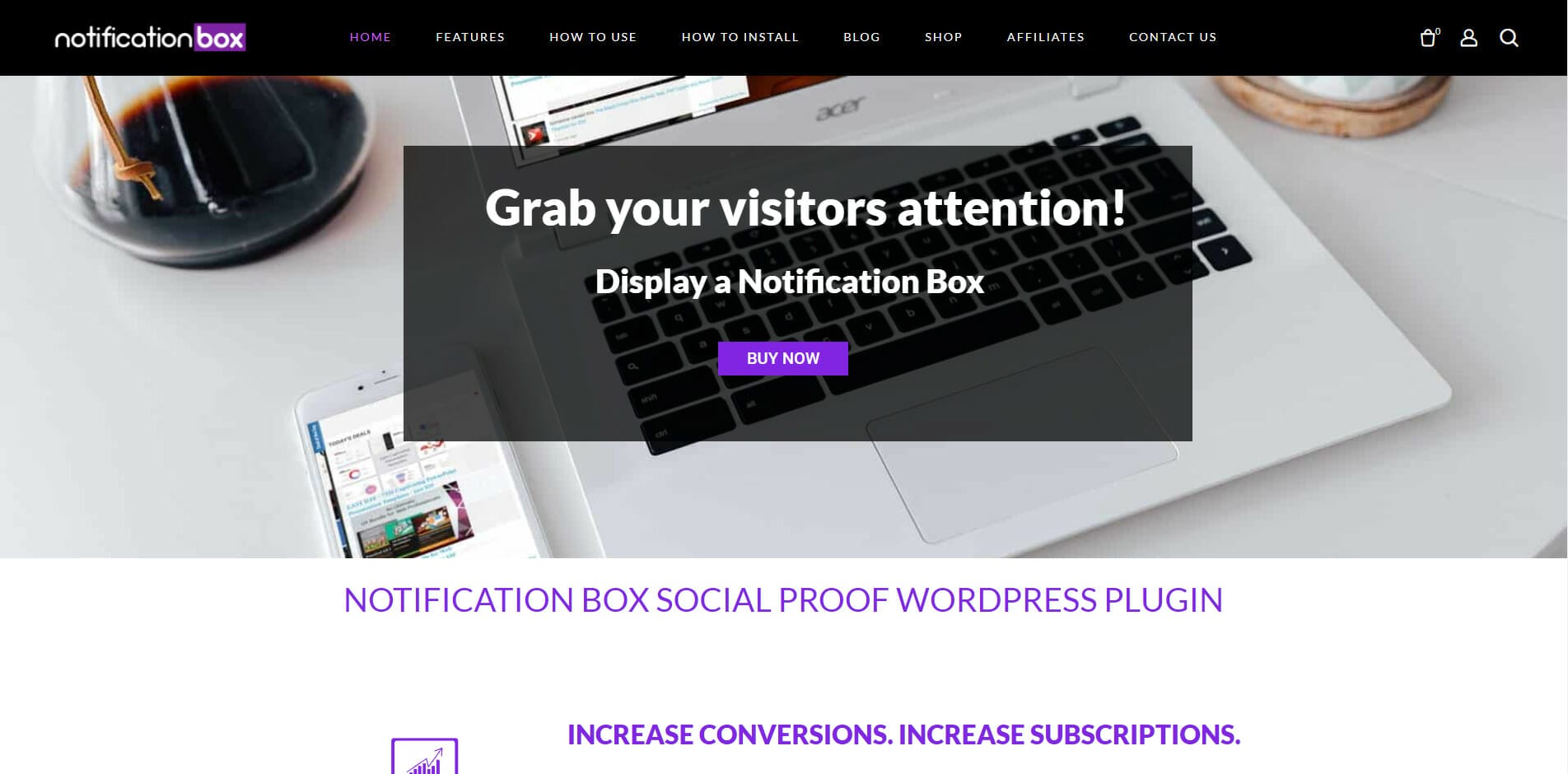 Notification Box Social Proof WordPress Plugin website