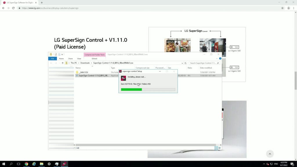 USING THE LG SUPERSIGN CONTROL SOFTWARE install