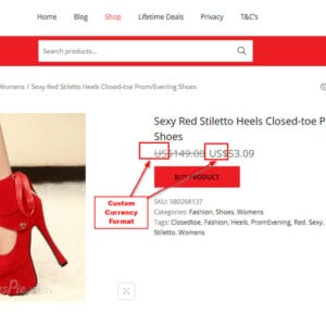 Build Affilate Stores WooCommerce Custom Currency Format example Copy