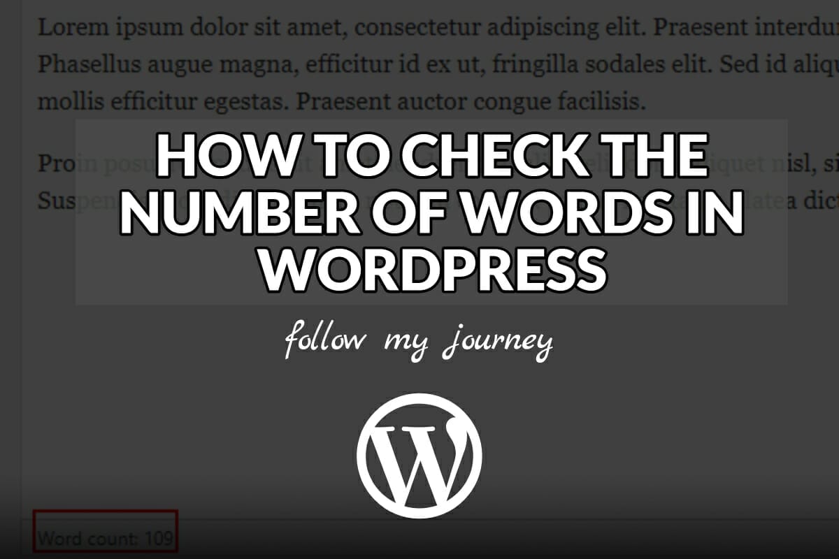 HOW TO CHECK THE NUMBER OF WORDS IN WORDPRESS header