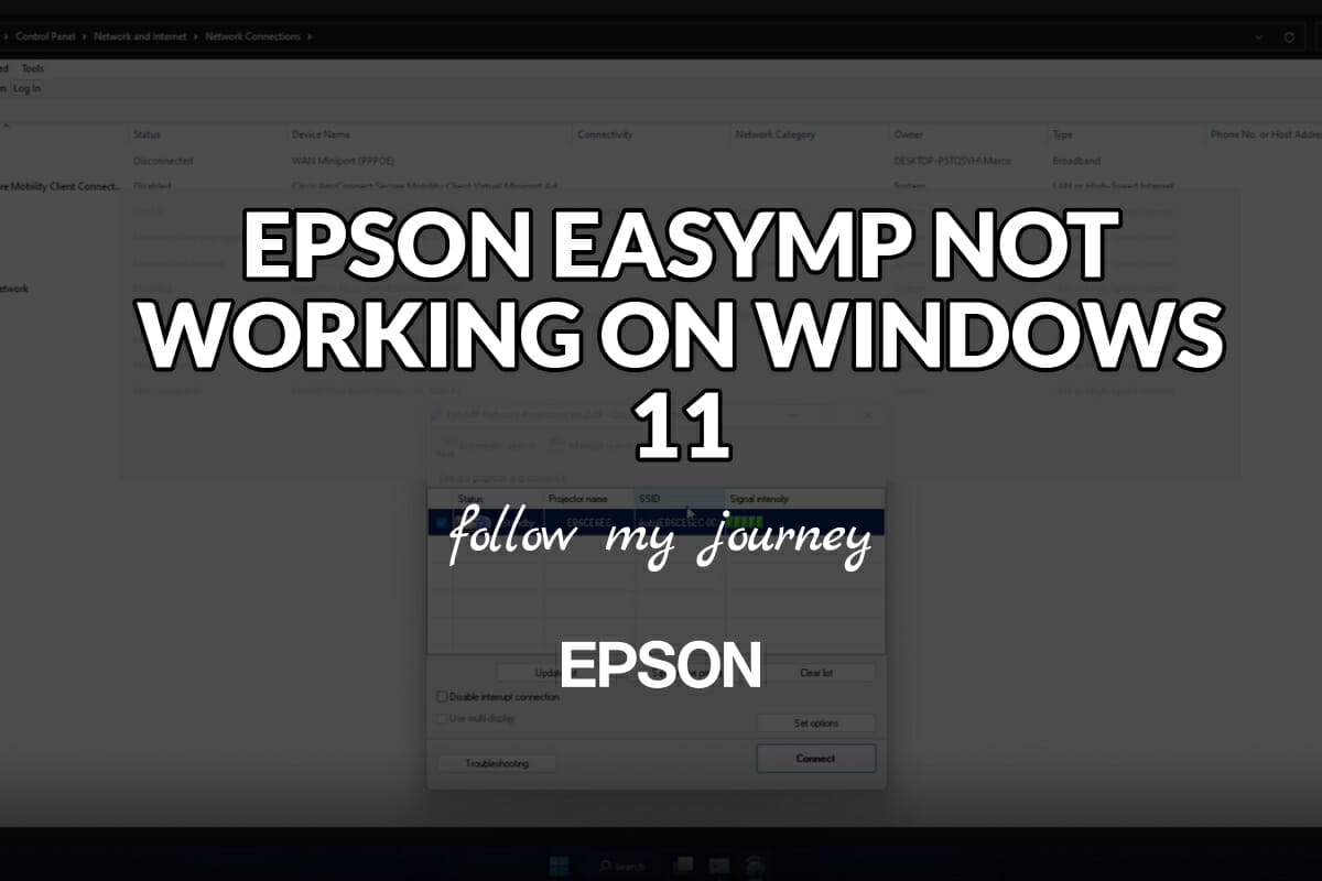 EPSON EASYMP NOT WORKING ON WINDOWS 11 header