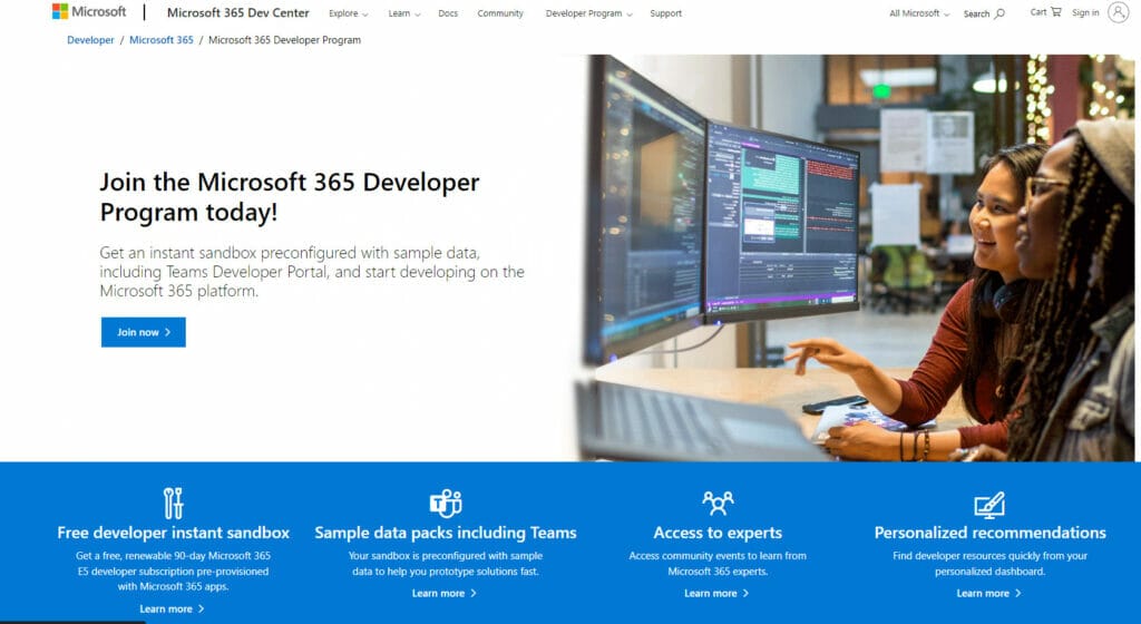 Microsoft Developer Program free access to office 365 E5