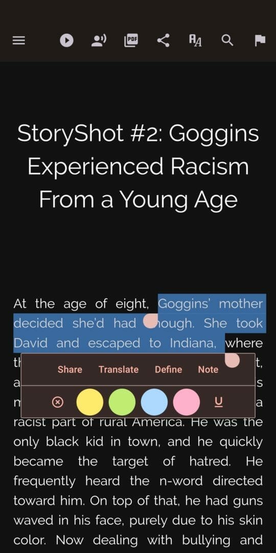 StoryShots Book Summaries Android App screenshots highlight