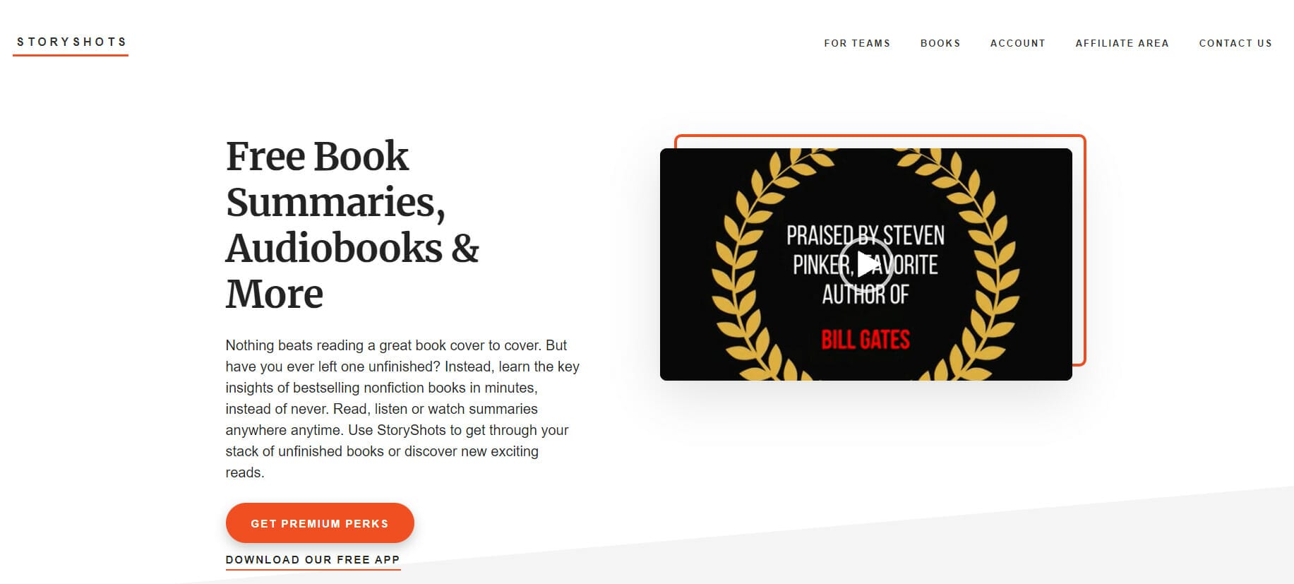 StoryShots book summaries website