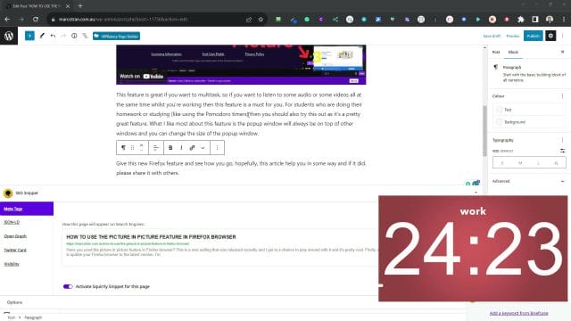 HOW TO USE THE PICTURE IN PICTURE FEATURE IN FIREFOX BROWSER content 3