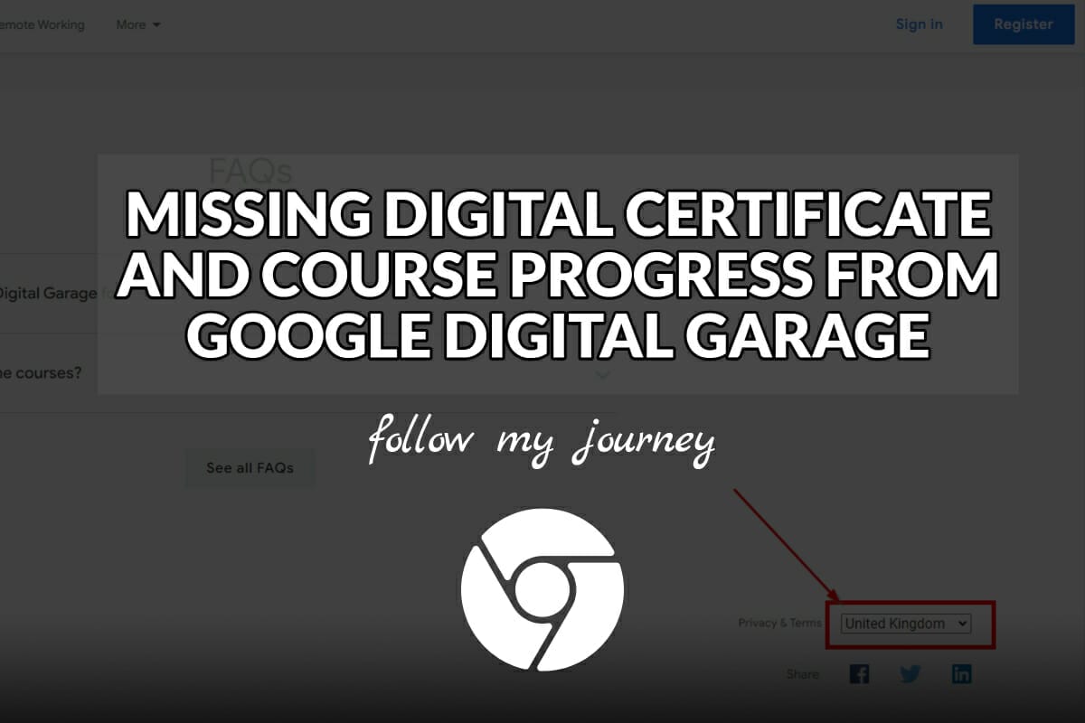 MISSING DIGITAL CERTIFICATE AND COURSE PROGRESS FROM GOOGLE DIGITAL GARAGE header