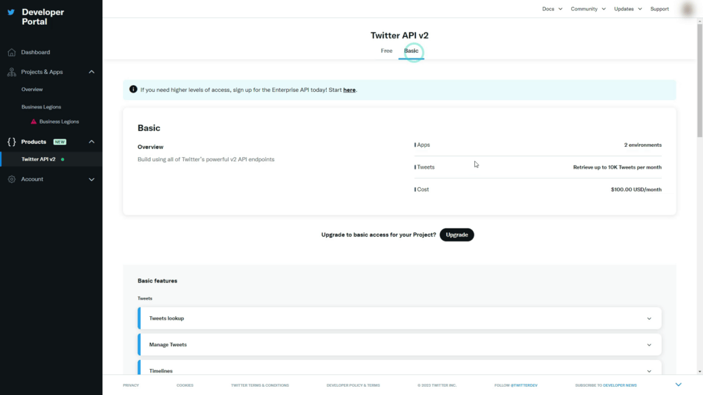 SHOULD SOCIAL MEDIA COMPANIES CHARGE TO ACCESS THEIR API Basic Plan