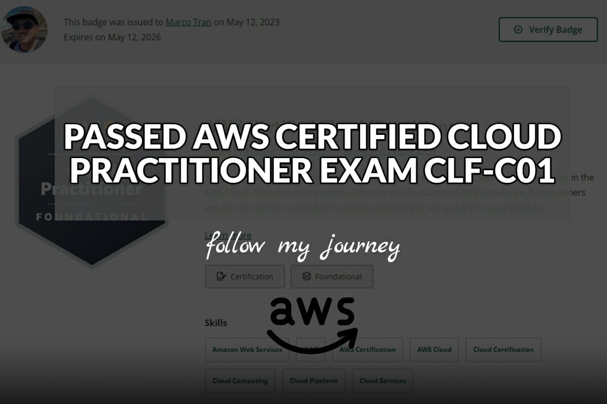 AWS PASSED AWS CLOUD PRACTITIONER EXAM header