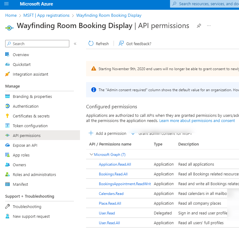 BUILDING AN MVP USING MICROSOFT DEVELOPER API Microsoft Azure Portal Active Directory Application Registration Permissions