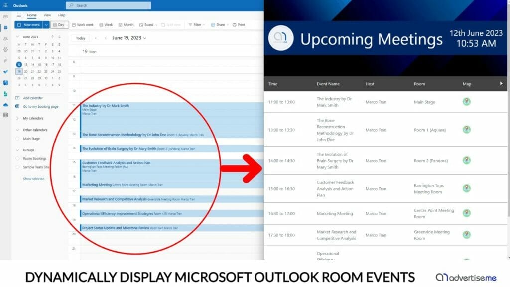 BUILDING AN MVP USING MICROSOFT DEVELOPER API Microsoft Graph API explorer results Smart Room and Event Boards Calendar to display