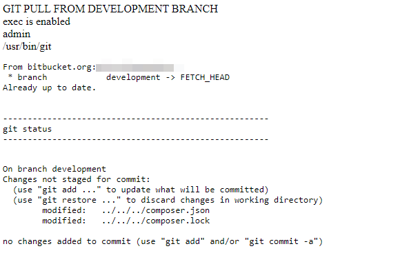 The Simple Entrepreneur HOW TO RUN GIT PULL IN PHP output