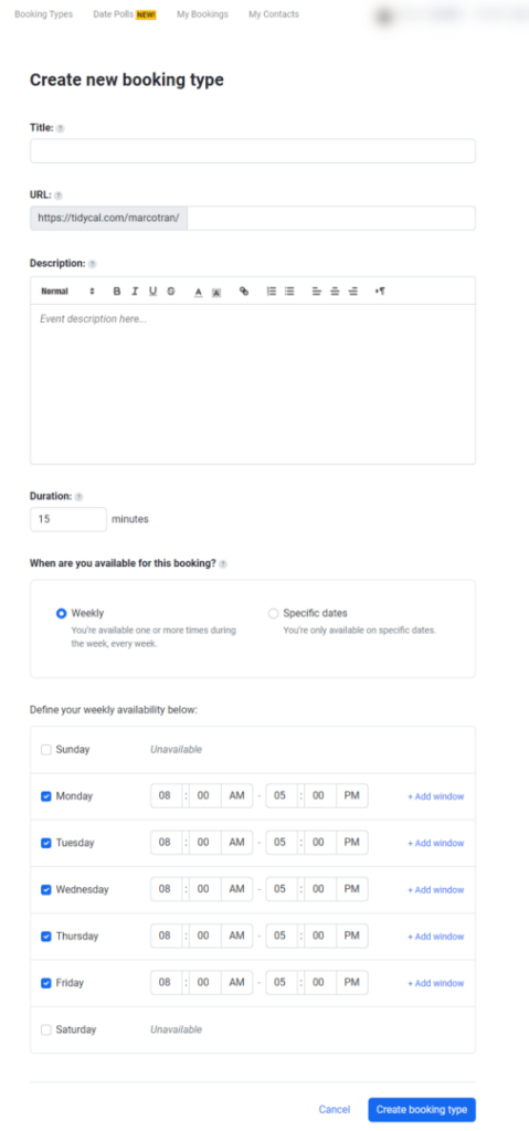 The SImple Entrepreneur New Tydical Features 2023 booking type