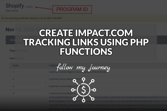 The Simple Entrepreneur CREATE IMPACT.COM TRACKING LINKS USING PHP FUNCTIONS header