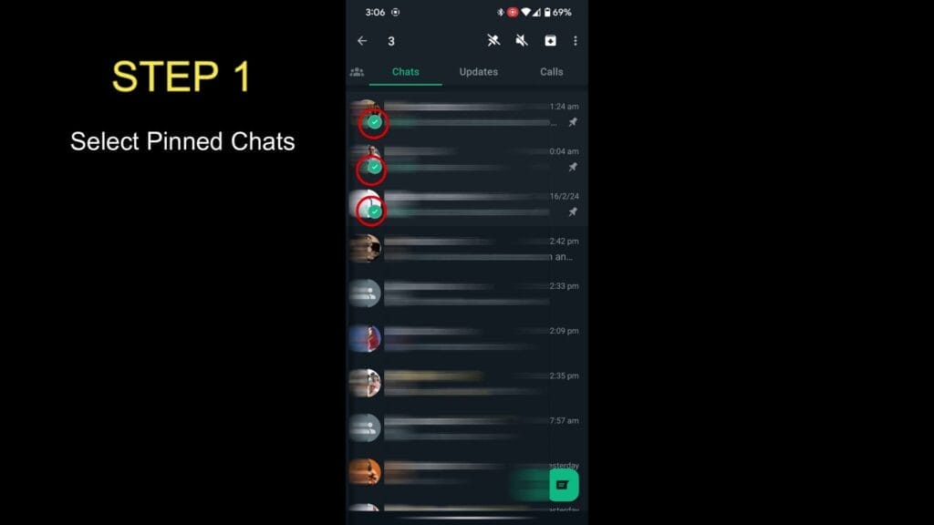 HOW TO PIN MORE THAN 3 CHATS ON WHATSAPP step 1