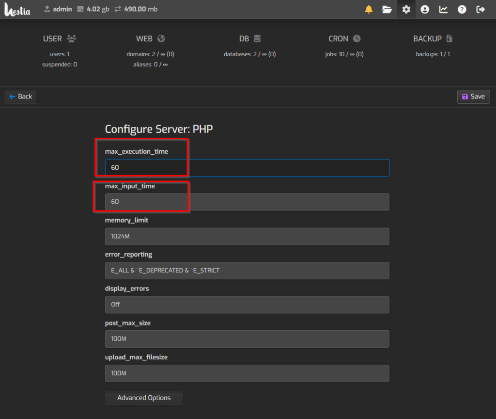 The Simple Entrepreneur Gateway Timeout HestiaCP Server Setting Apache2 configure PHP execution input time