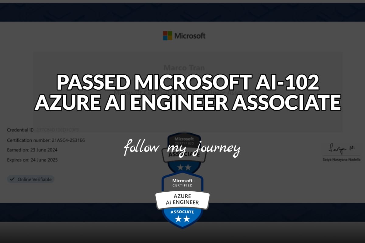 PASSED MICROSOFT AI 102 AZURE AI ENGINEER ASSOCIATE