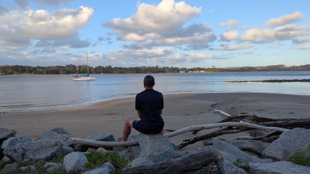 Sitting By the Ocean Reflection View