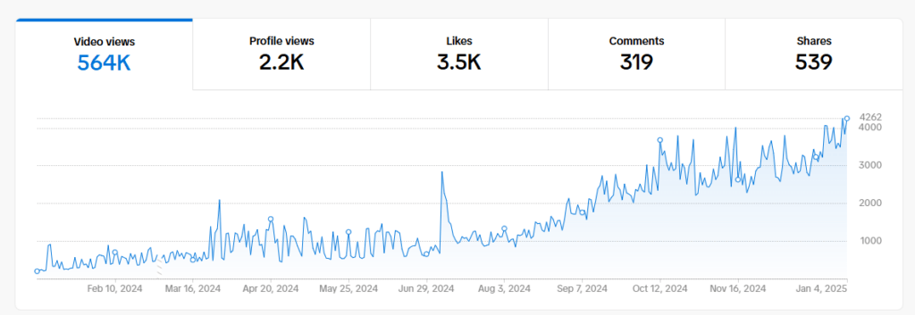 TikTok Studio Statistics