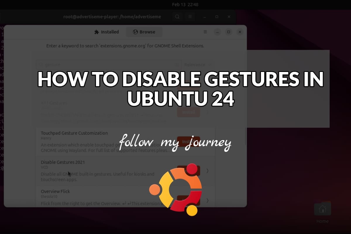 HOW TO DISABLE GESTURES IN UBUNTU 24