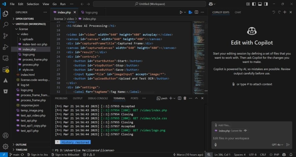 Advertise Me Car Number Plate Custom AI Vision Visual Studio Copilot