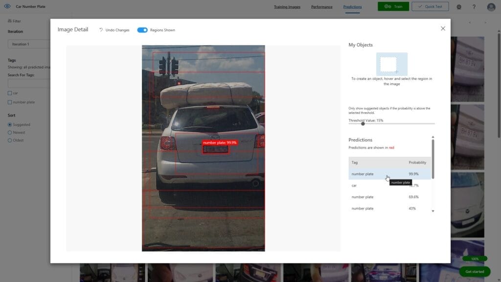 Advertise Me Car Number Plate Custom AI Vision Visual Studio Predictions