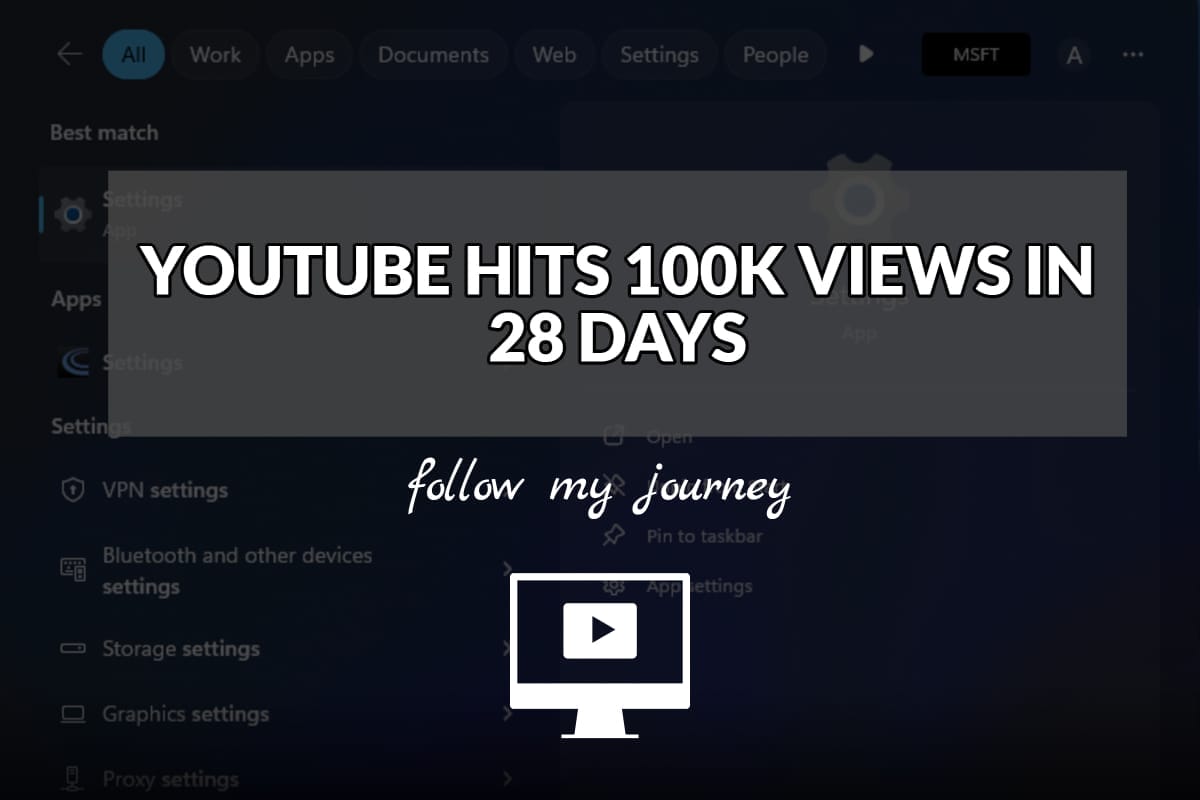 YOUTUBE HITS 100K VIEWS IN 28 DAYS