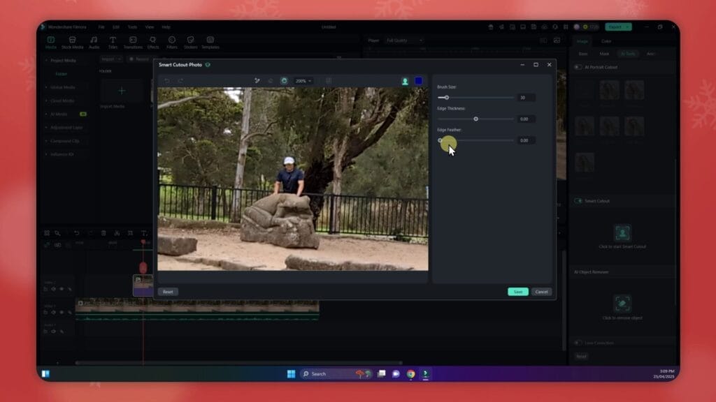 How to use the Smart Cutout feature in Wondershare Filmora settings