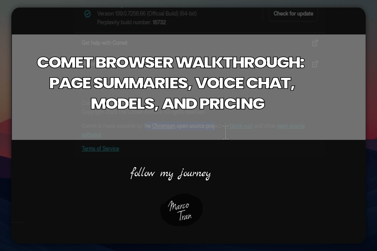 COMET BROWSER WALKTHROUGH PAGE SUMMARIES VOICE CH header