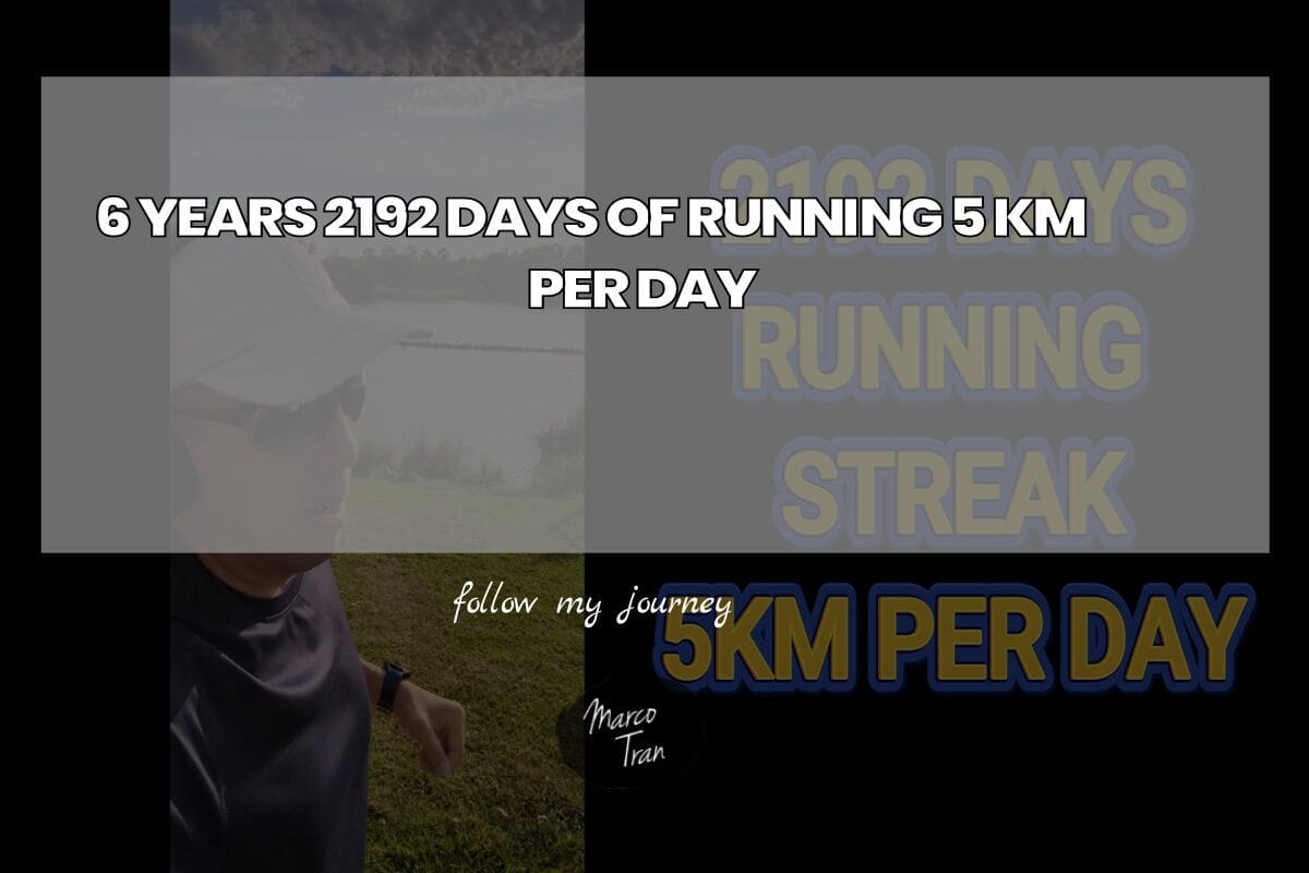 6 YEARS 2192 DAYS OF RUNNING 5 KM PER DAY header