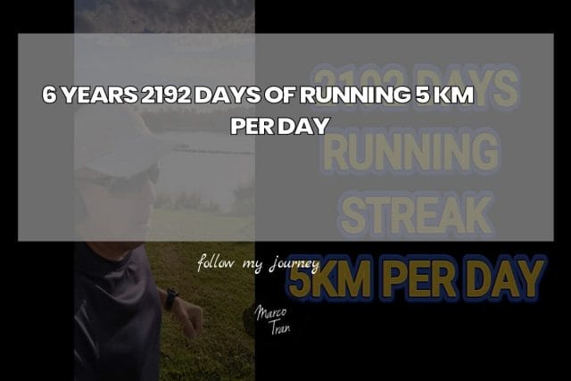 6 YEARS 2192 DAYS OF RUNNING 5 KM PER DAY header