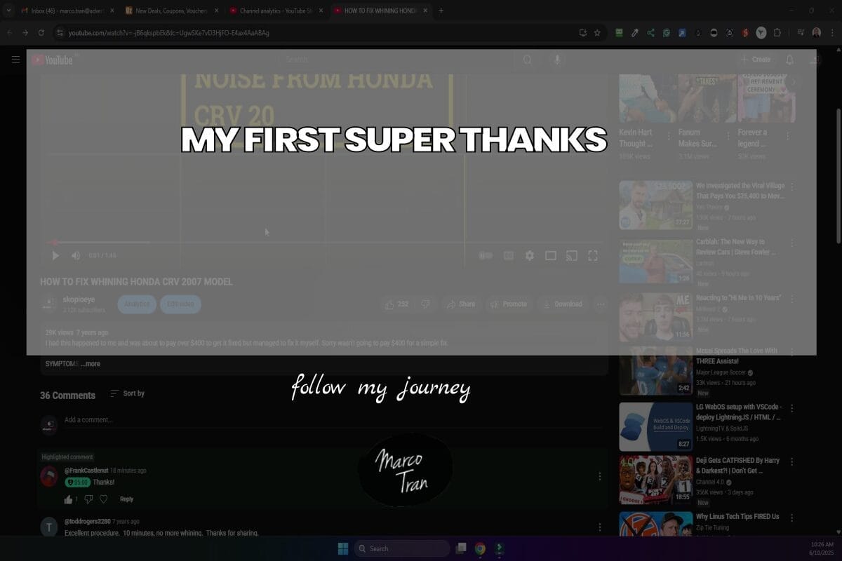 MY FIRST SUPER THANKS header
