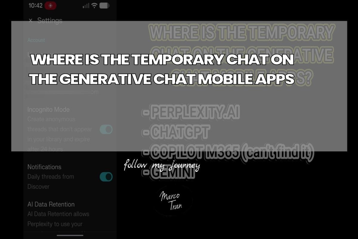 WHERE IS THE TEMPORARY CHAT ON THE GENERATIVE CHAT header