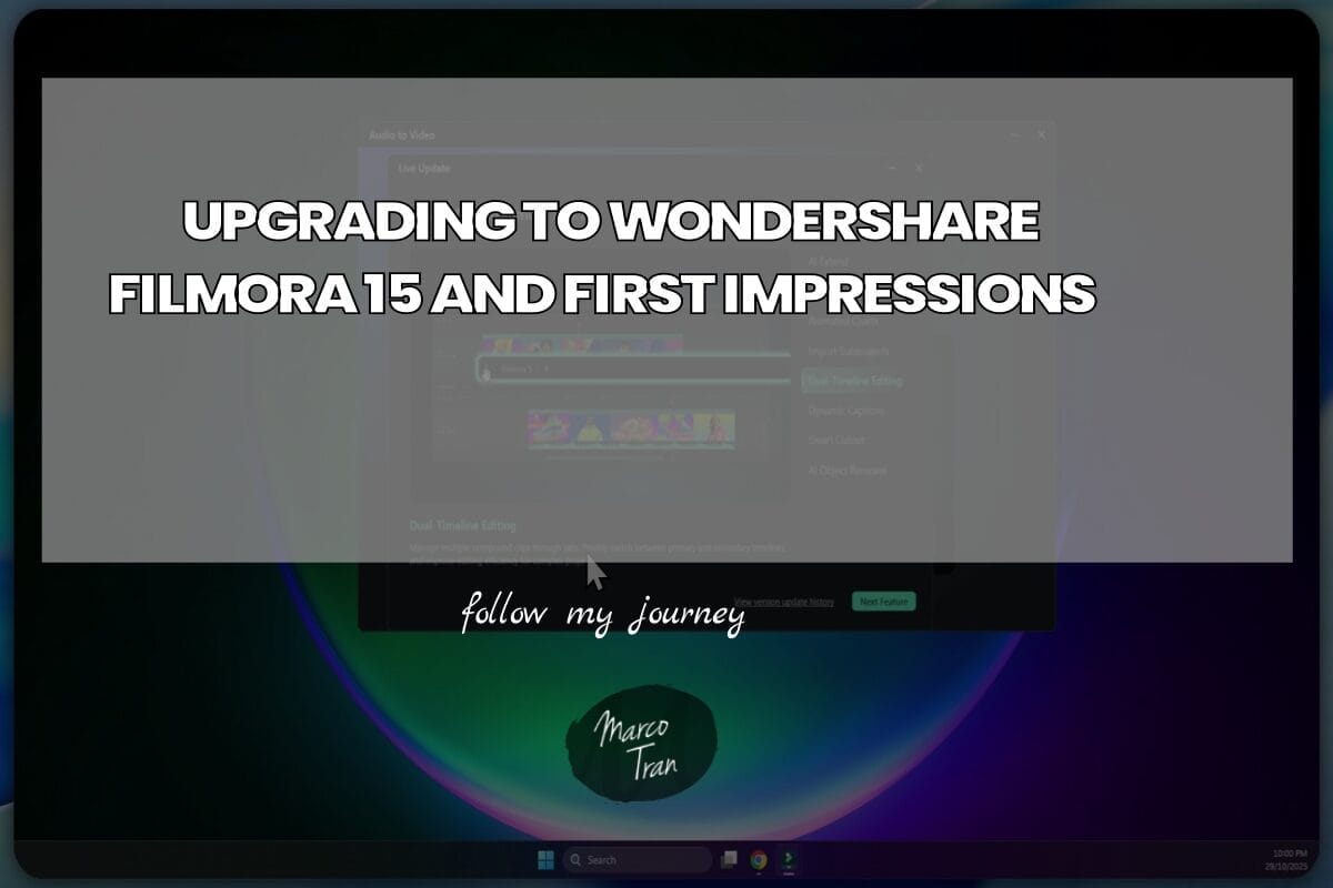 UPGRADING TO WONDERSHARE FILMORA 15 AND FIRST IMPR header