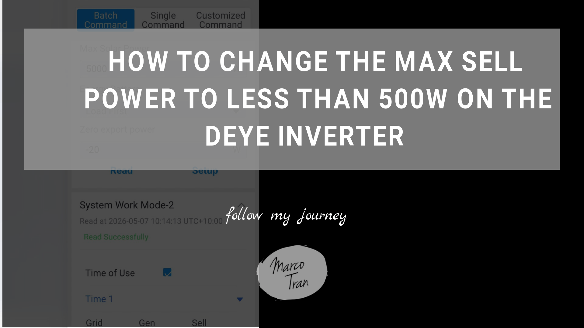 HOW TO CHANGE THE MAX SELL POWER TO LESS THAN 500W header